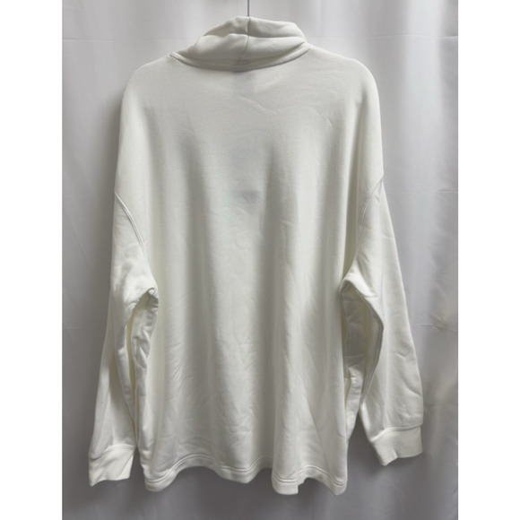 Nike Club Fleece Oversized Mock-Neck Sweatshirt Womens Medium FB8664-100 White - Picture 2 of 10